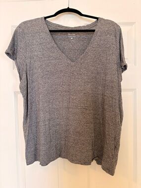 Madewell Lightweight V-Neck Tee - Heather Gray